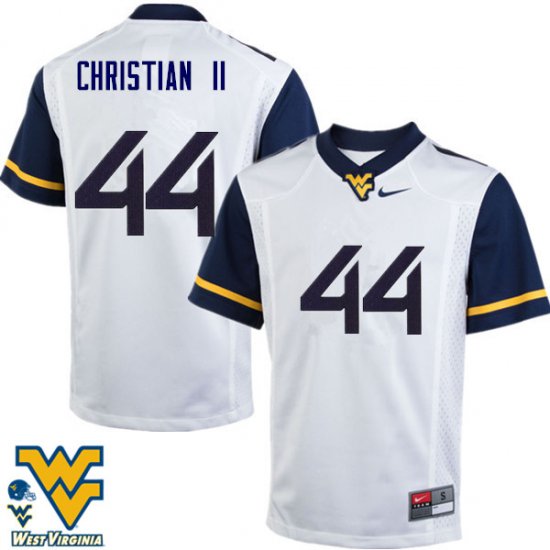 Men's West Virginia Mountaineers NCAA #44 Hodari Christian II White Authentic Nike Stitched College Football Jersey OR15Y74XM